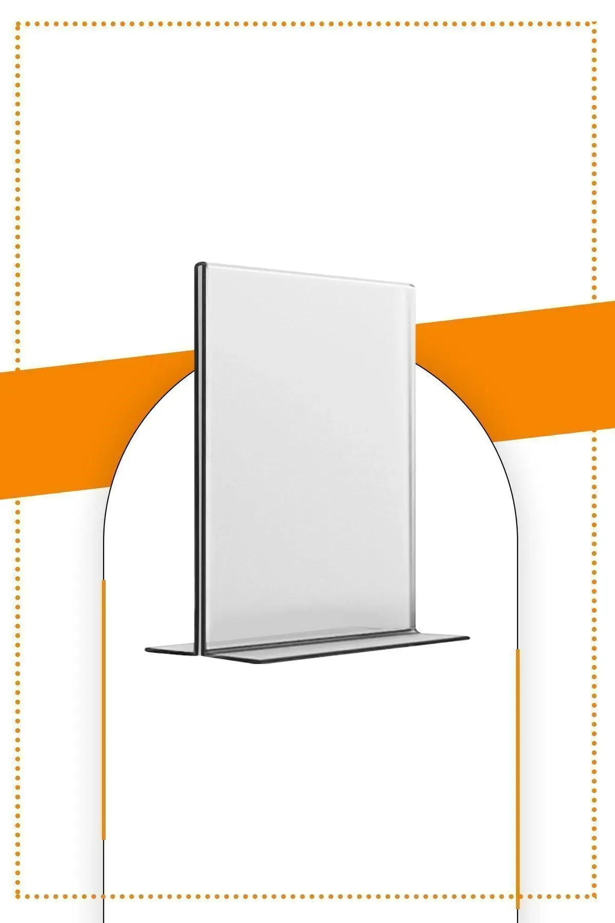 Etias Reklam A5 T Tipi Dikey Masa Üstü  Şeffaf Pleksi Föylük / Broşürlük