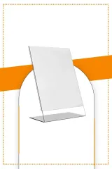 Etias Reklam A4 L Tipi Dikey Masa Üstü  Şeffaf Pleksi Föylük / Broşürlük