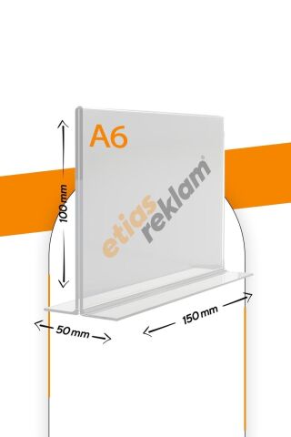 A6 T Tipi Yatay 5'Lİ Masa Üstü 2.8 Mm Şeffaf Pleksi Föylük / Broşürlük