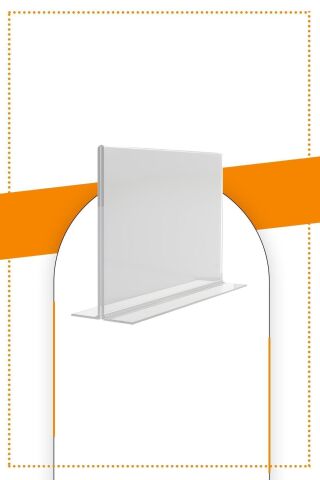 A6 T Tipi Yatay 5'Lİ Masa Üstü 2.8 Mm Şeffaf Pleksi Föylük / Broşürlük
