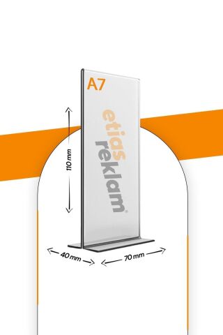 A7 T Tipi Dikey 5'li Masa Üstü Şeffaf Pleksi Föylük / Broşürlük