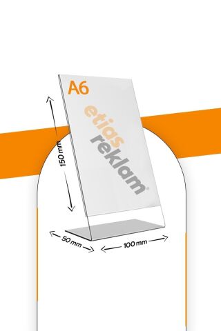 A6 L Tipi Dikey5'Li Masa Üstü 2.8 Mm Şeffaf Pleksi Föylük / Broşürlük