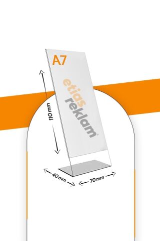 A7 L Tipi Dikey Masa Üstü 5'li Paket / Şeffaf Pleksi Föylük / Broşürlük