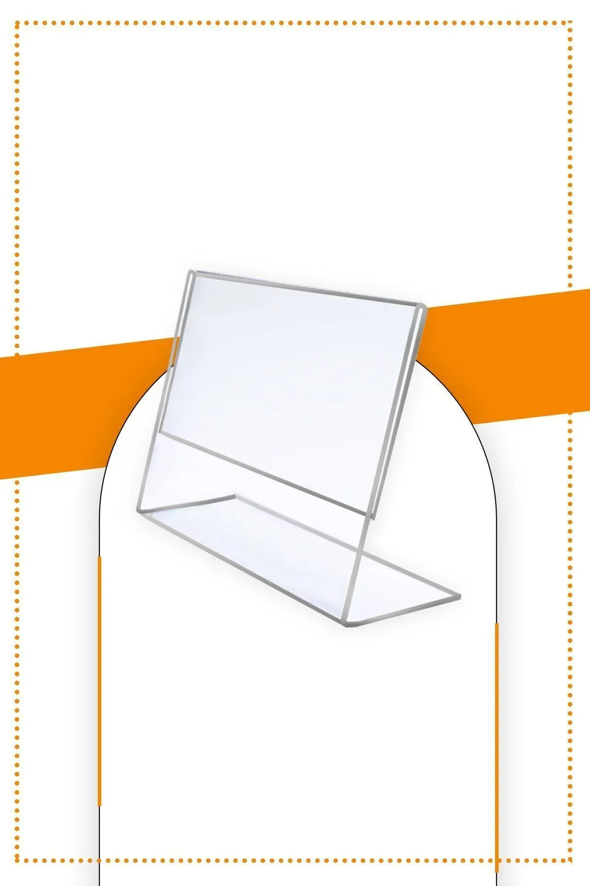 Etias Reklam A5 L Tipi Yatay Masa Üstü Şeffaf Pleksi Föylük / Broşürlük