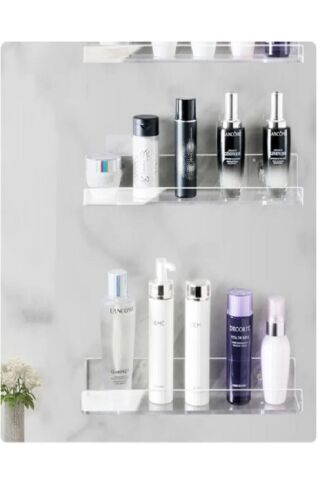 Banyo Tuvalet Mutfak Pleksiglass Duvar Rafı Düzenleyeci 10cm x 10cm