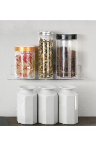 Banyo Tuvalet Mutfak Pleksiglass Duvar Rafı Düzenleyeci 25cm x 10cm