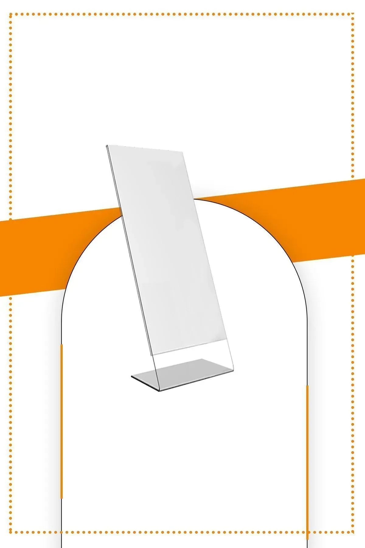 Etias Reklam A7 L Tipi Dikey Masa Üstü Şeffaf Pleksi Föylük / Broşürlük