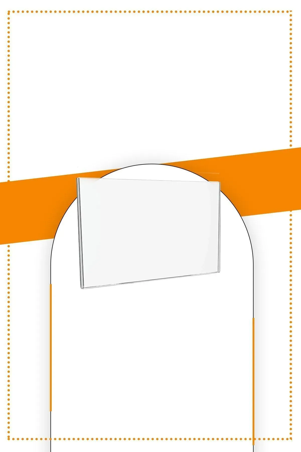 Etias Reklam A7 U Tipi Yatay Masa Üstü Şeffaf Pleksi Föylük / Broşürlük