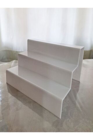 Pleksi 3mm Beyaz(30 CM GENİŞLİK)3 Katlı Baharatlık Ürün Yükseltici