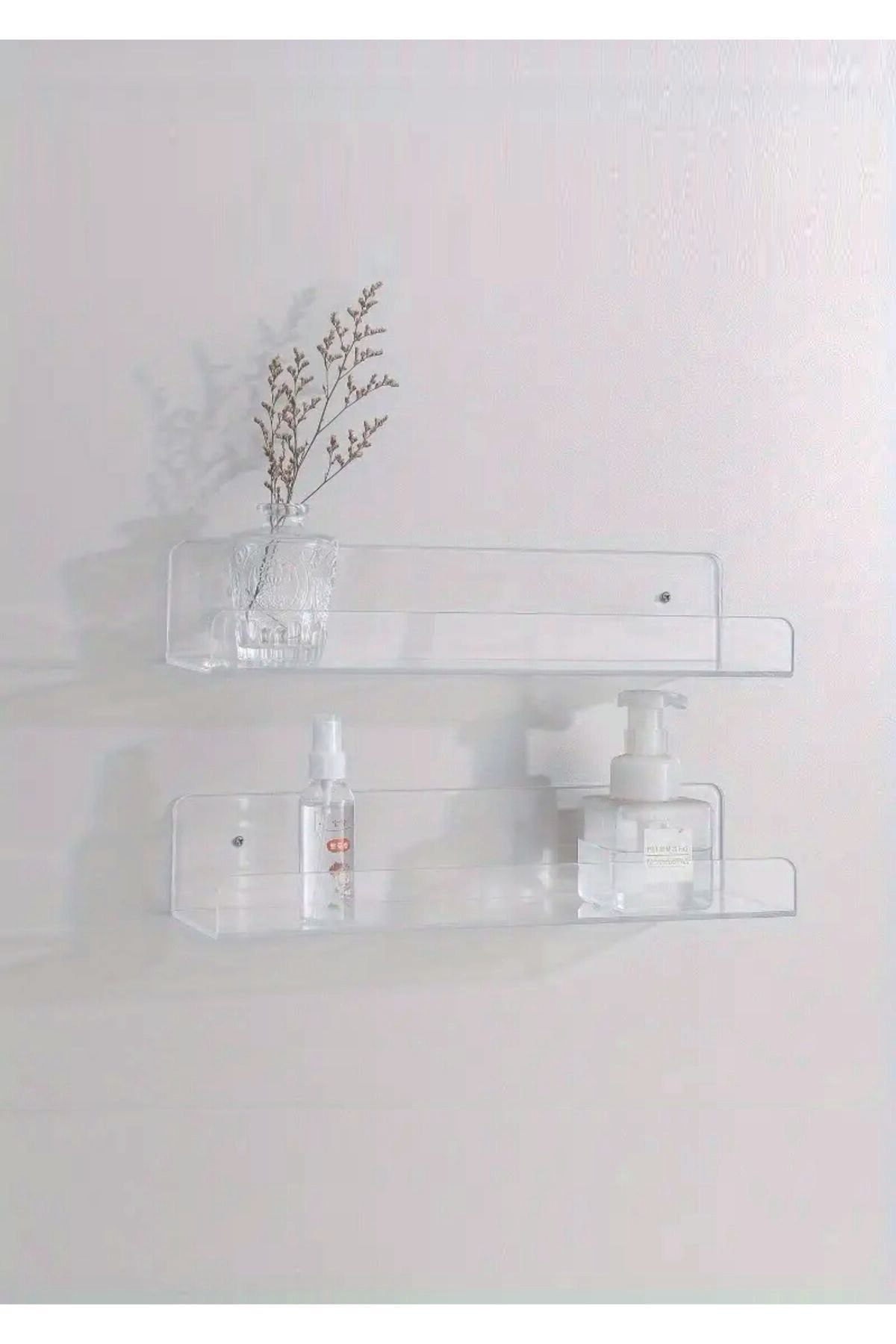 Banyo Düzenleyici Pleksi Raf 40 Cm X 10 Cm --jelatin Korumalarını Sökünüz--