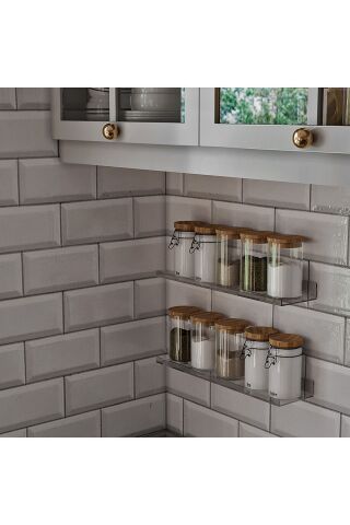 Pleksi Takı Oje Baharatlık Düzenleyici Raf Genişlik 40cm X 10cm (4MM PLEKSİDEN ÜRETİLİR)