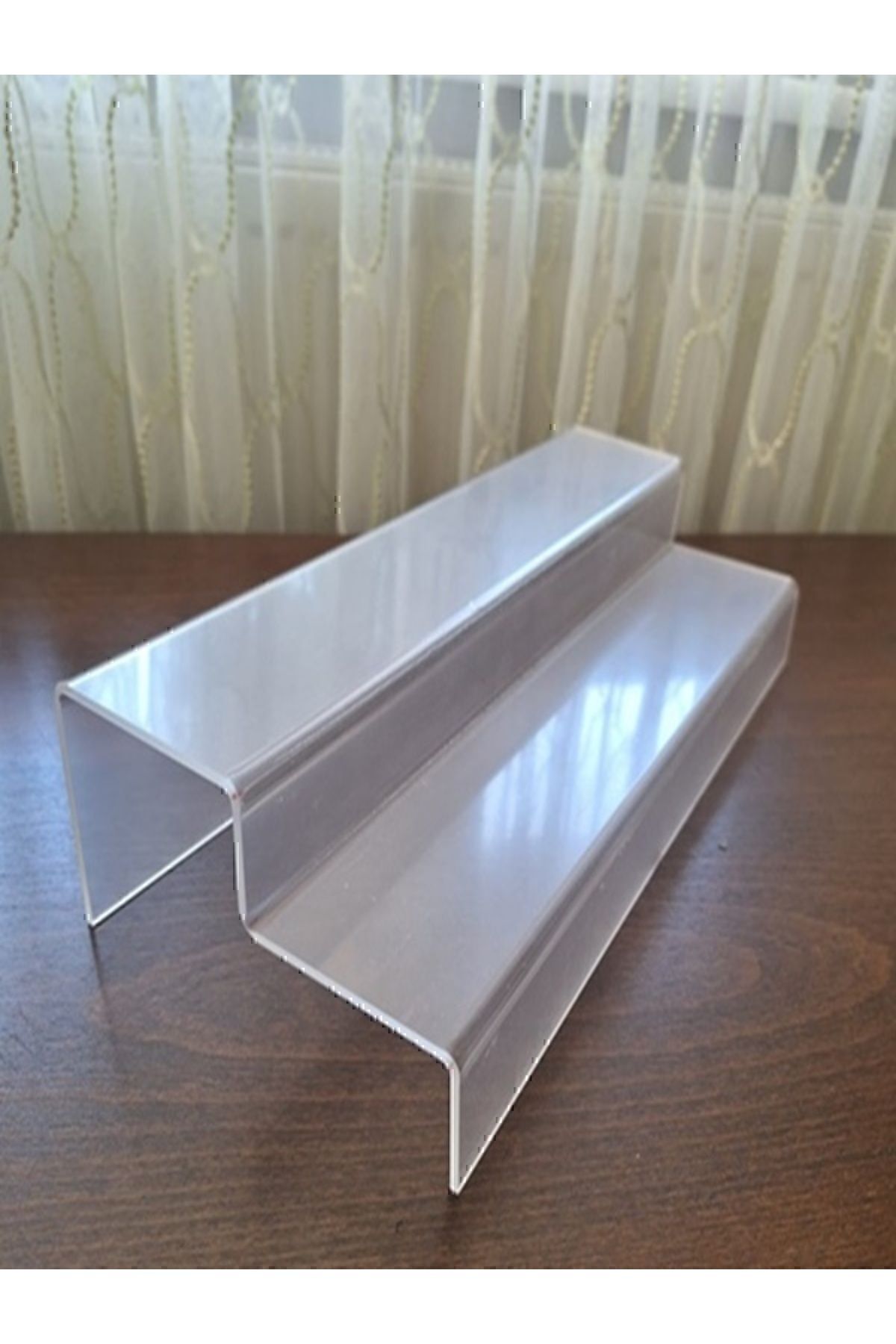 Pleksi 2 Katlı Merdiven Stand 3 Mm Şeffaf ( 10 X 40 Cm )