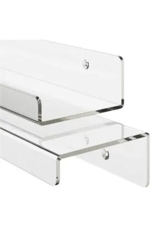 4 Mm Şeffaf Pleksi Raf 60 Cm X 10 Cm Çok Amaçlı Duvar Rafı