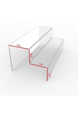 Pleksi Şeffaf Merdiven Sergileme Standı 25 Cm - Ddlc-217