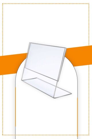 A4 L Tipi Yatay Masa Üstü 20'li Paket Şeffaf Pleksi Föylük / Broşürlük