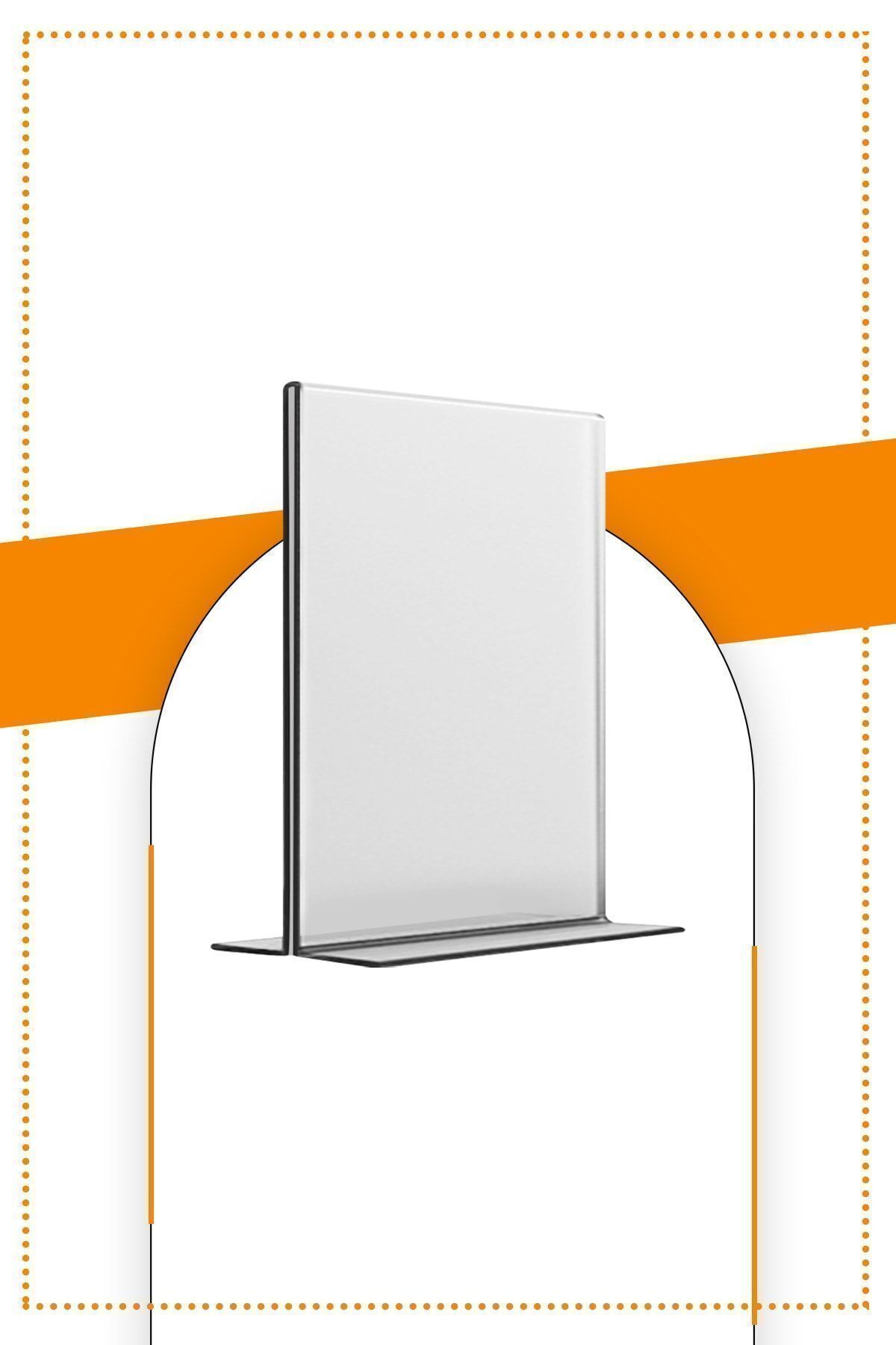 A5 T Tipi Dikey Masa Üstü  Şeffaf Pleksi Föylük / Broşürlük