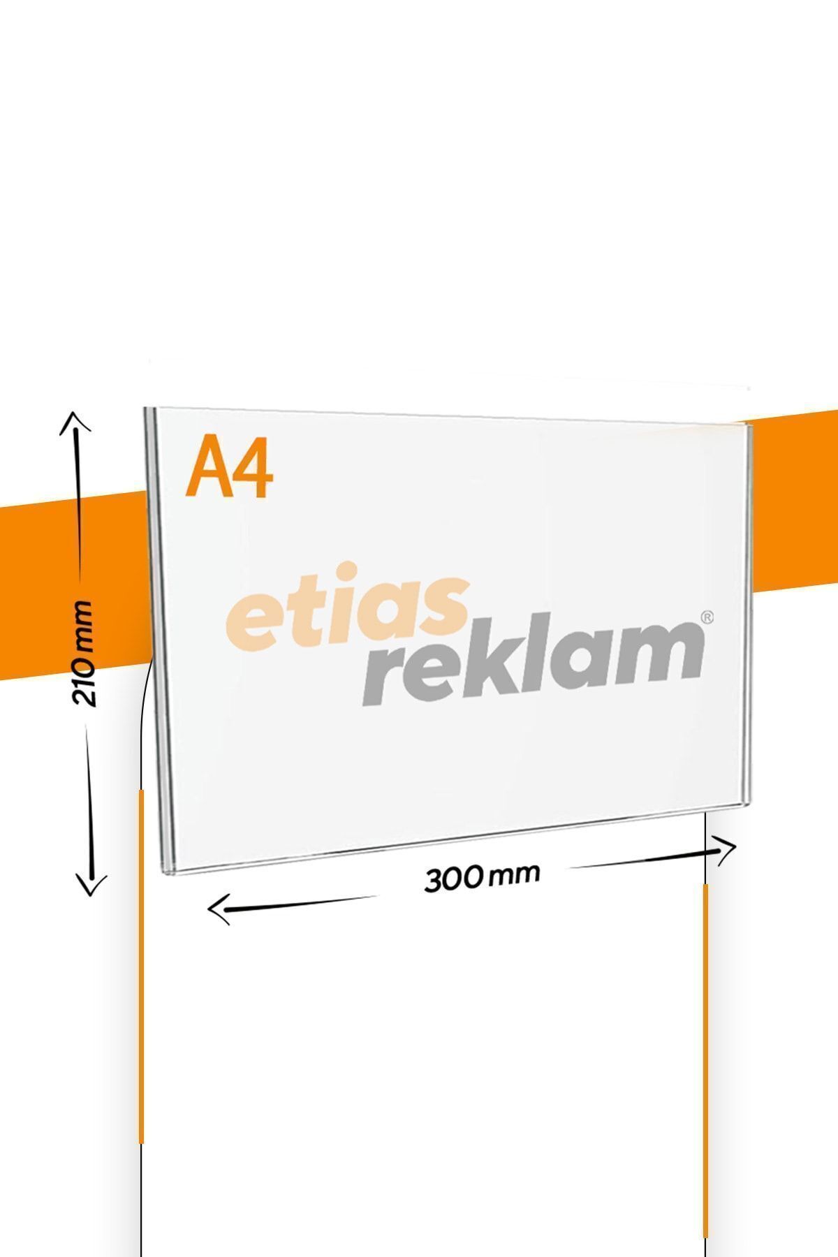 A4 U Tipi Yatay Masa Üstü 10'lu Paket / Şeffaf Pleksi Föylük / Broşürlük