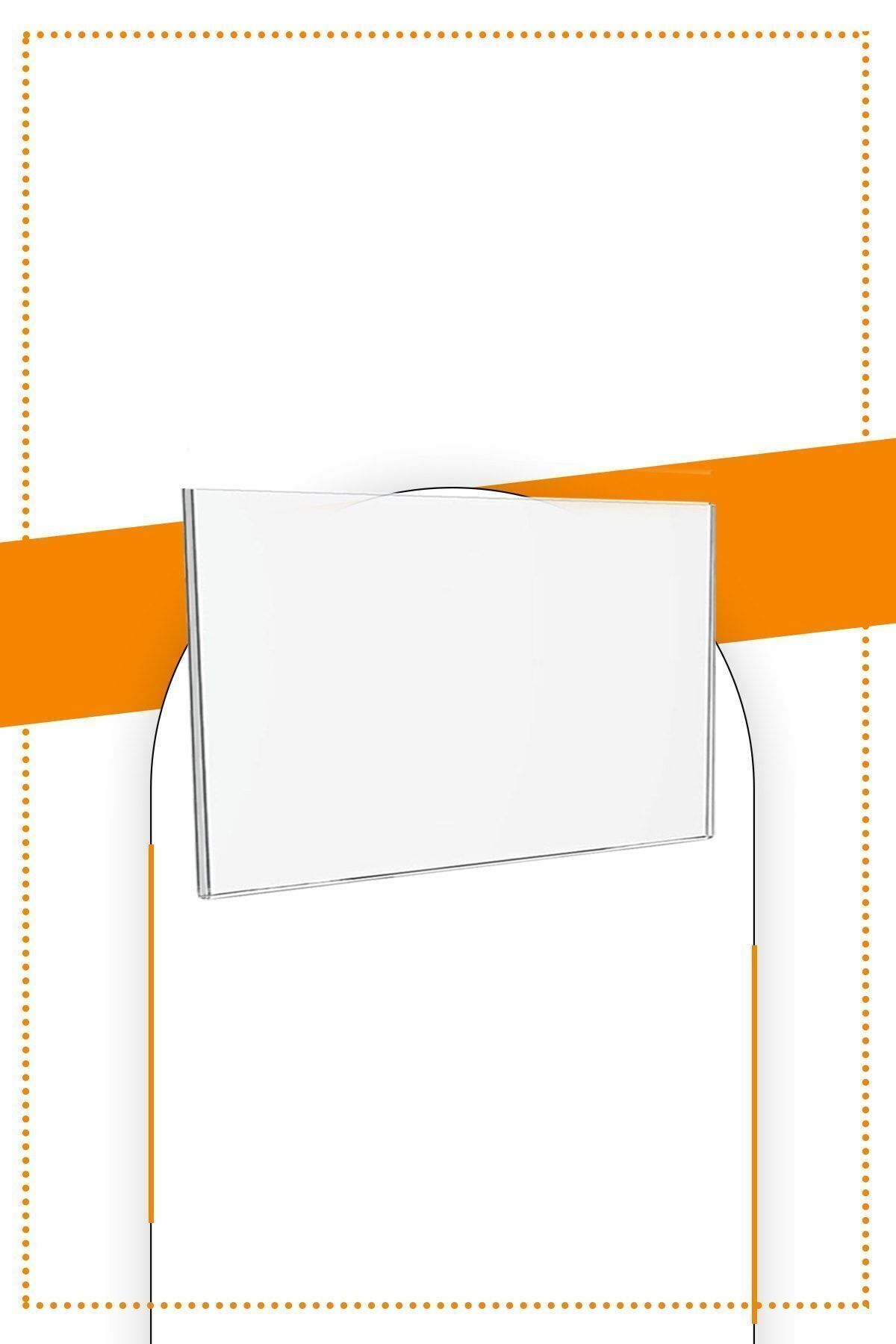 A7 U Tipi Yatay Masa Üstü 50'li Paket / Şeffaf Pleksi Föylük / Broşürlük