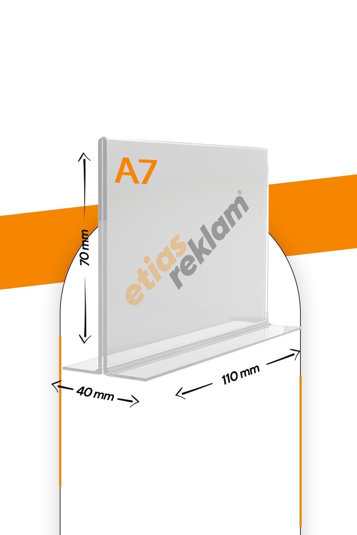 A7 T Tipi Yatay Masa Üstü 2.8 Mm Şeffaf Pleksi Föylük / Broşürlük