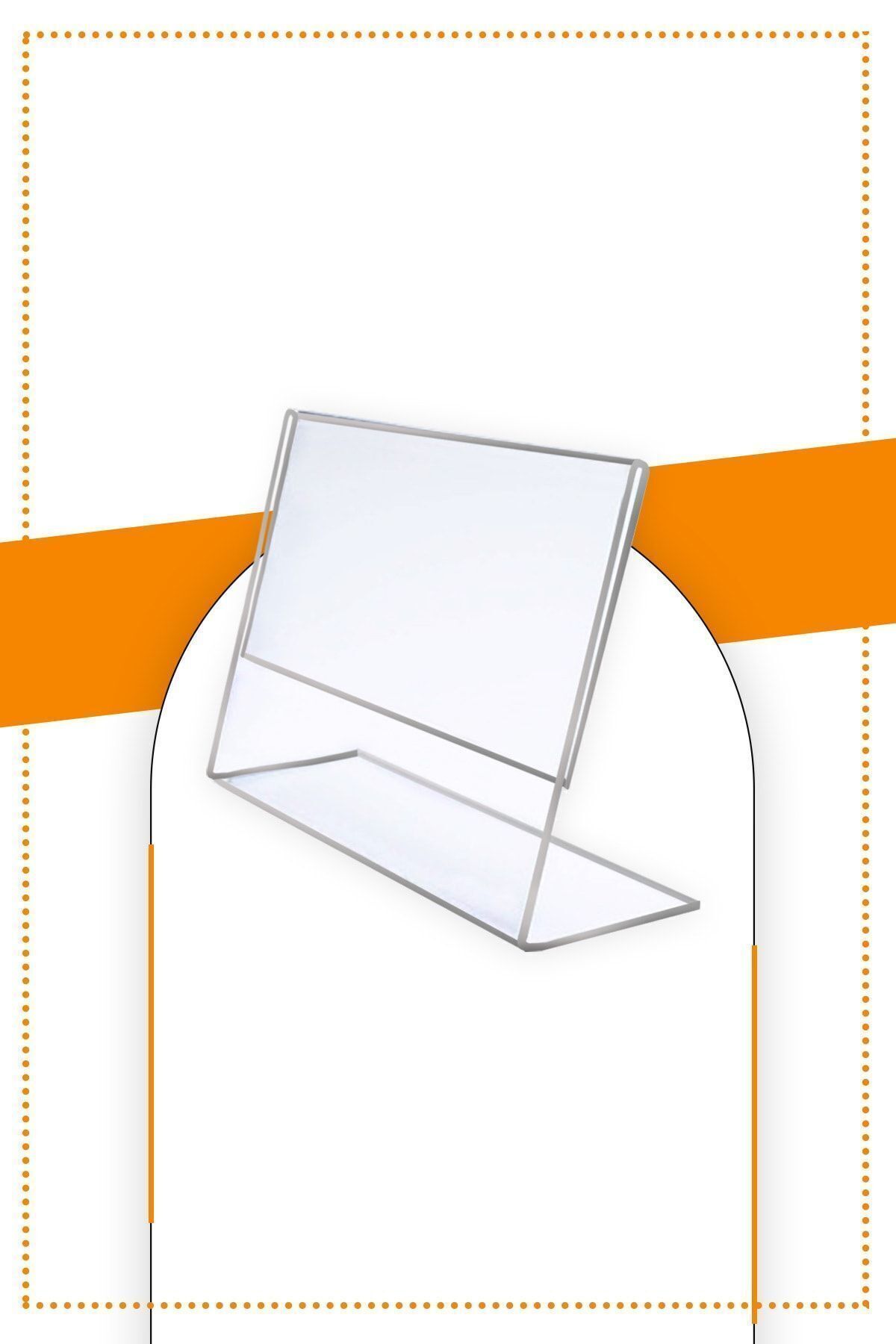 A6 L Tipi Yatay Masa Üstü 50'li Paket / 2.8 Mm Şeffaf Pleksi Föylük / Broşürlük