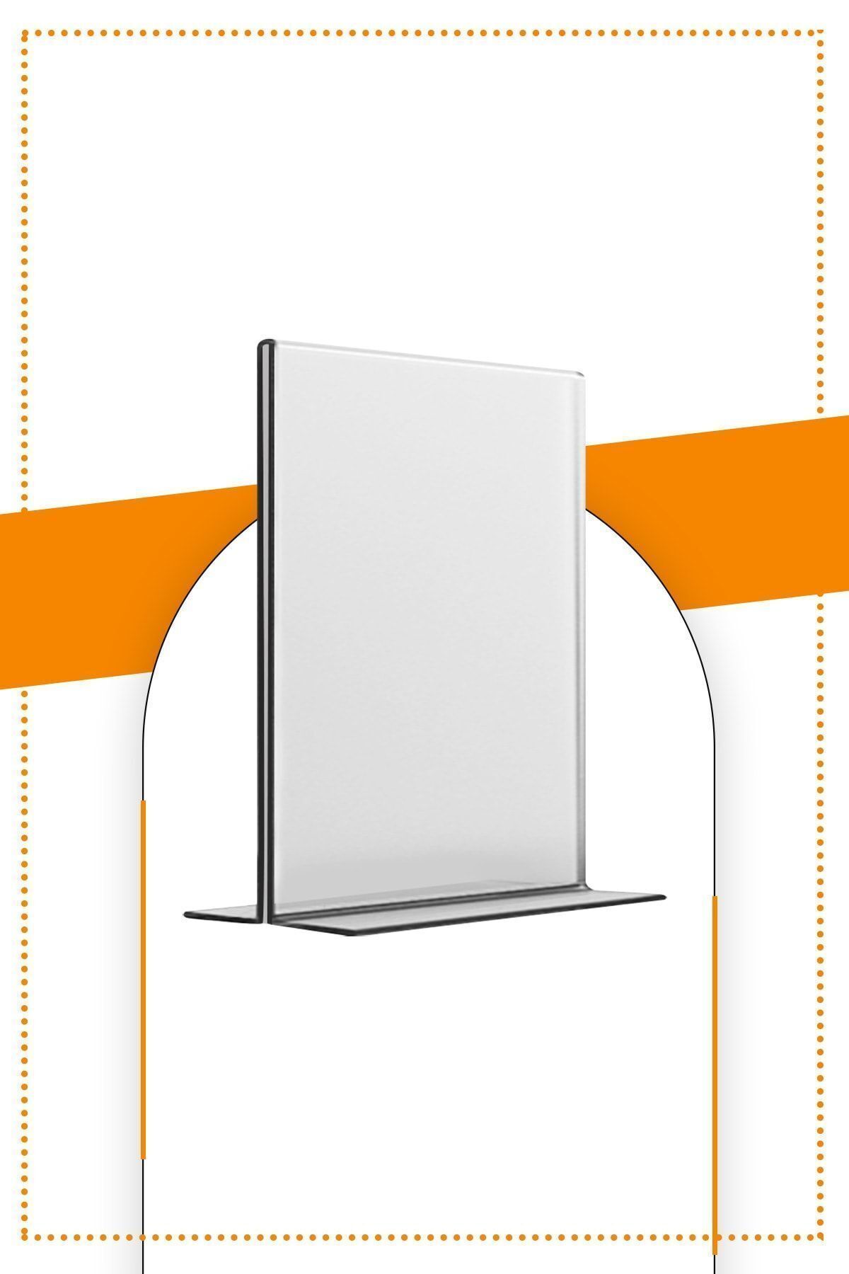 A4 T Tipi Dikey Masa Üstü 20'li Paket / 2.8 Mm Şeffaf Pleksi Föylük / Broşürlük