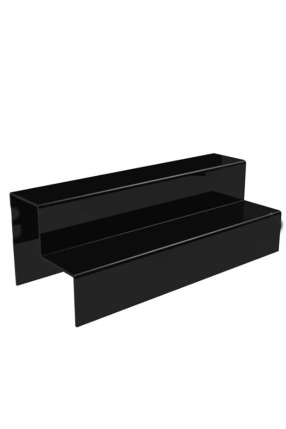 Pleksi 2 Katlı Merdiven Stand 3 Mm Siyah ( 8 X 40 ) Baharatlık