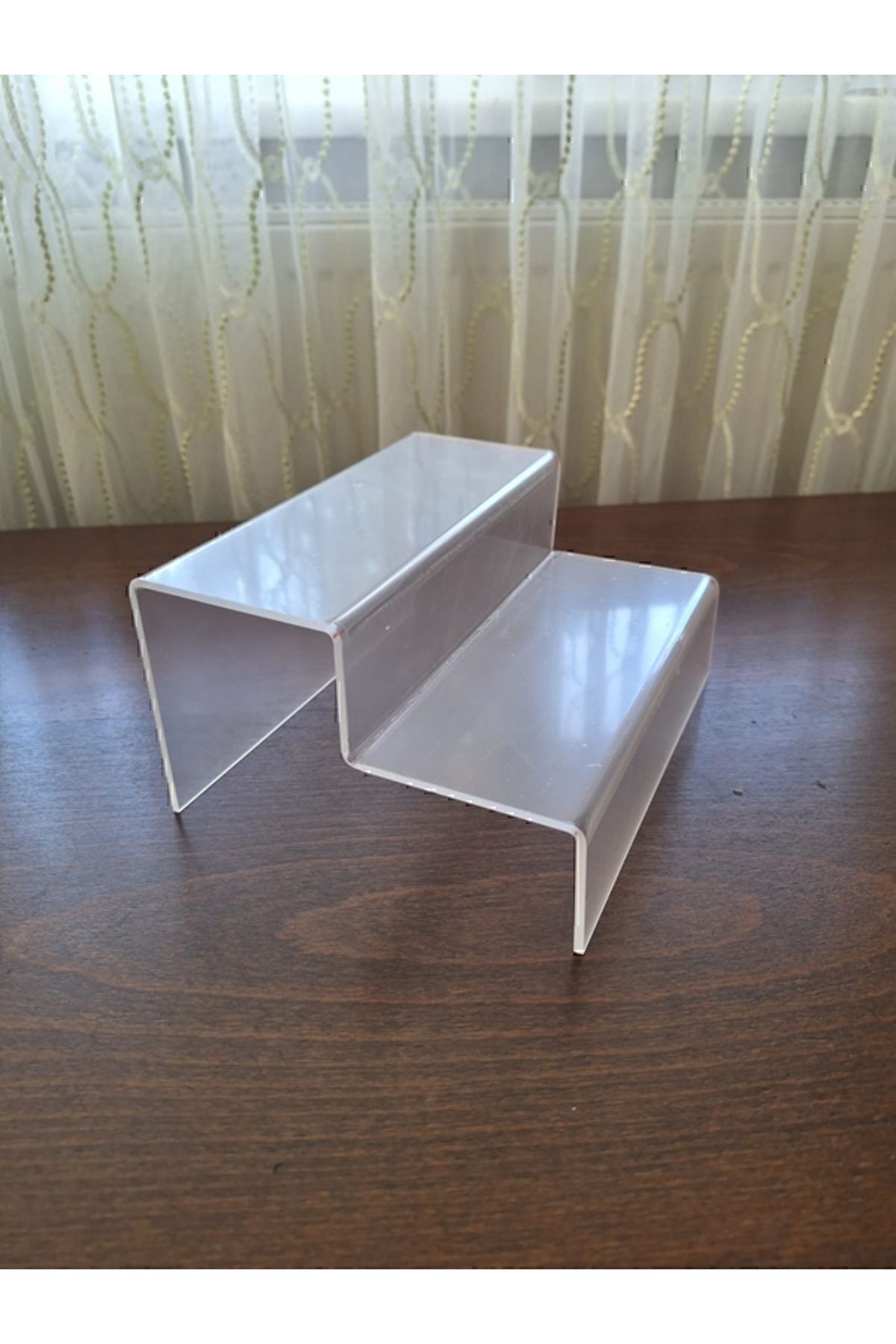 Pleksi 2 Katlı Merdiven Stand 3 Mm Şeffaf( 2 Basamak En 20cm ) Akrilik Pleksi