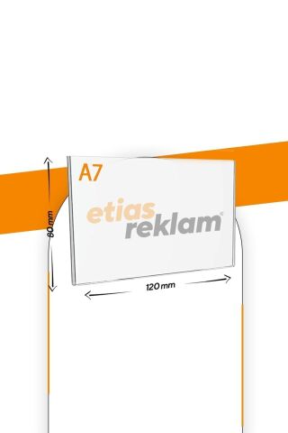 A7 U Tipi Yatay 5'li Masa Üstü 2.8 mm Şeffaf Pleksi Föylük Broşürlük