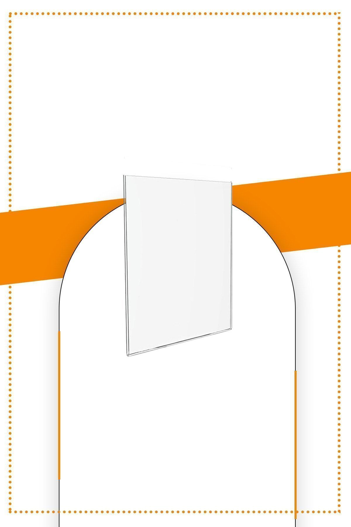 A7 U Tipi Dikey Masa Üstü 50'li Paket / Şeffaf Pleksi Föylük / Broşürlük