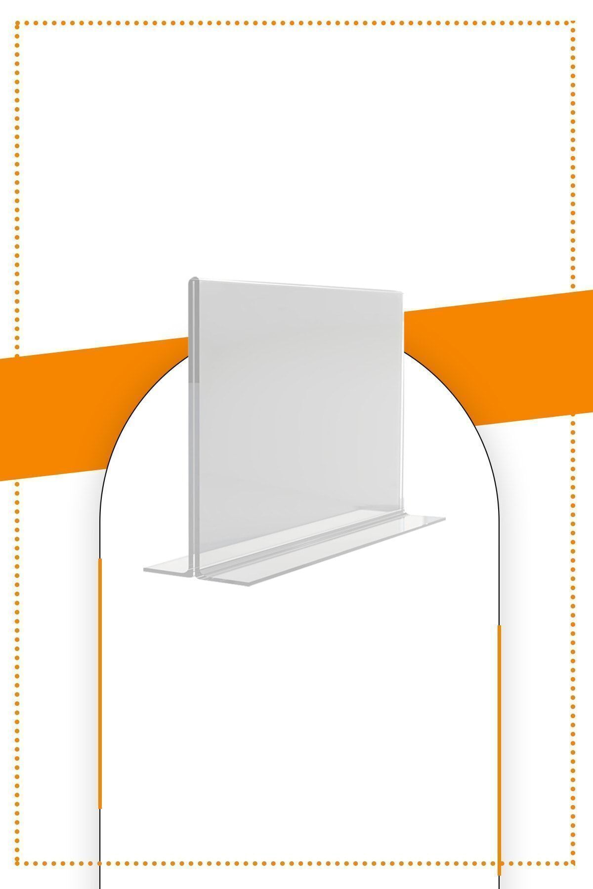 A7 T Tipi Yatay Masa Üstü 2.8 Mm Şeffaf Pleksi Föylük / Broşürlük