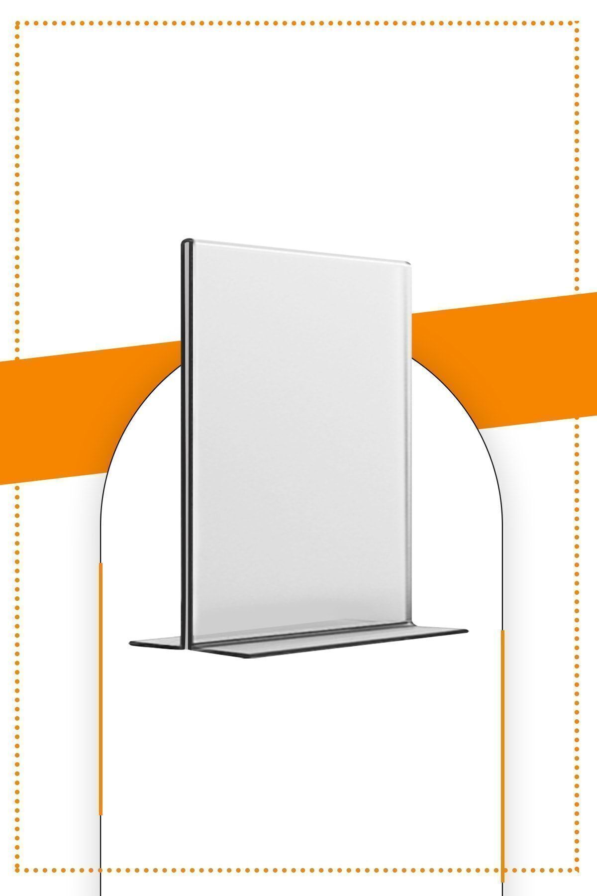 A4 T Tipi Dikey Masa Üstü  Şeffaf Pleksi Föylük / Broşürlük