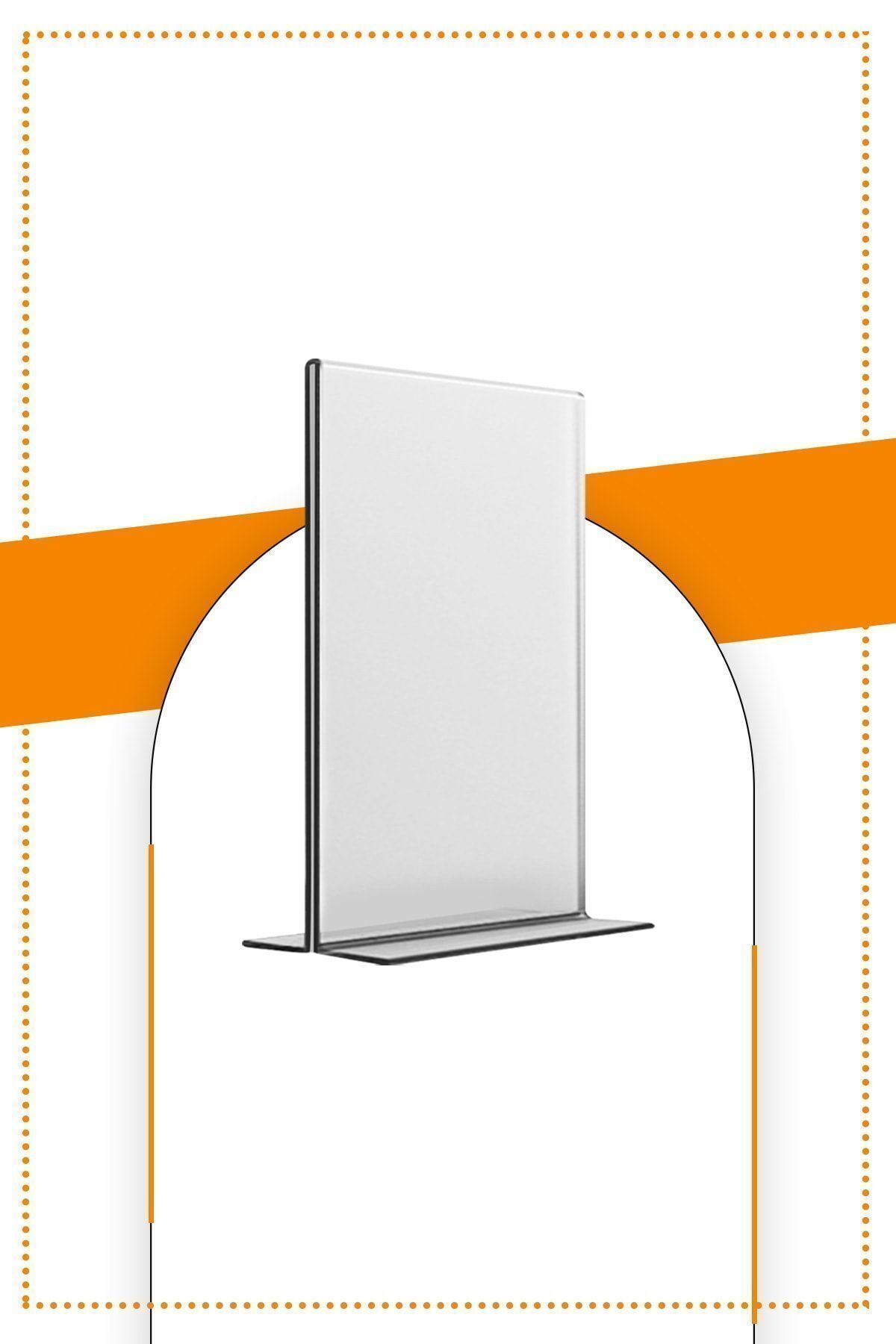 A6 T Tipi Dikey Masa Üstü 10'lu Paket / 2.8 Mm Şeffaf Pleksi Föylük / Broşürlük