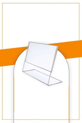 A7 L Tipi Yatay Masa Üstü 50'li Paket / Şeffaf Pleksi Föylük / Broşürlük