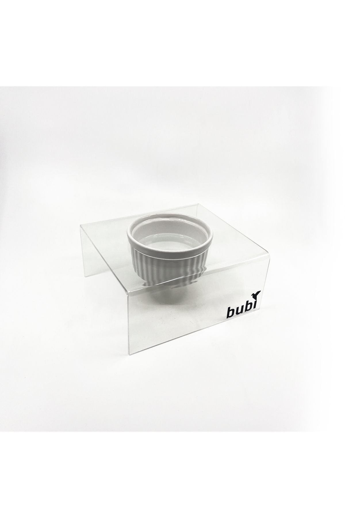 Akrilik Seramik Kaseli Tekli Kedi Ve Köpek Mama Ve Su Kabı - Mamalık - Şeffaf