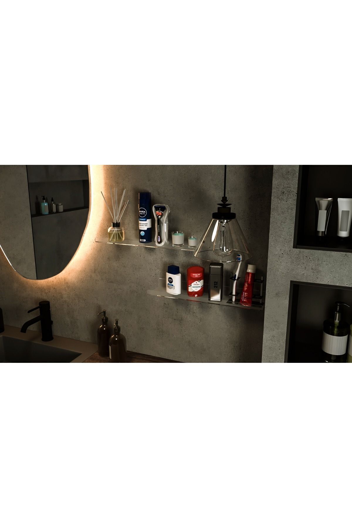 Pleksi Takı Oje Baharatlık Düzenleyici Raf Genişlik 40cm X 10cm